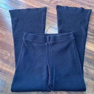 Aerie Midnight Waffle Knit Flare Pants